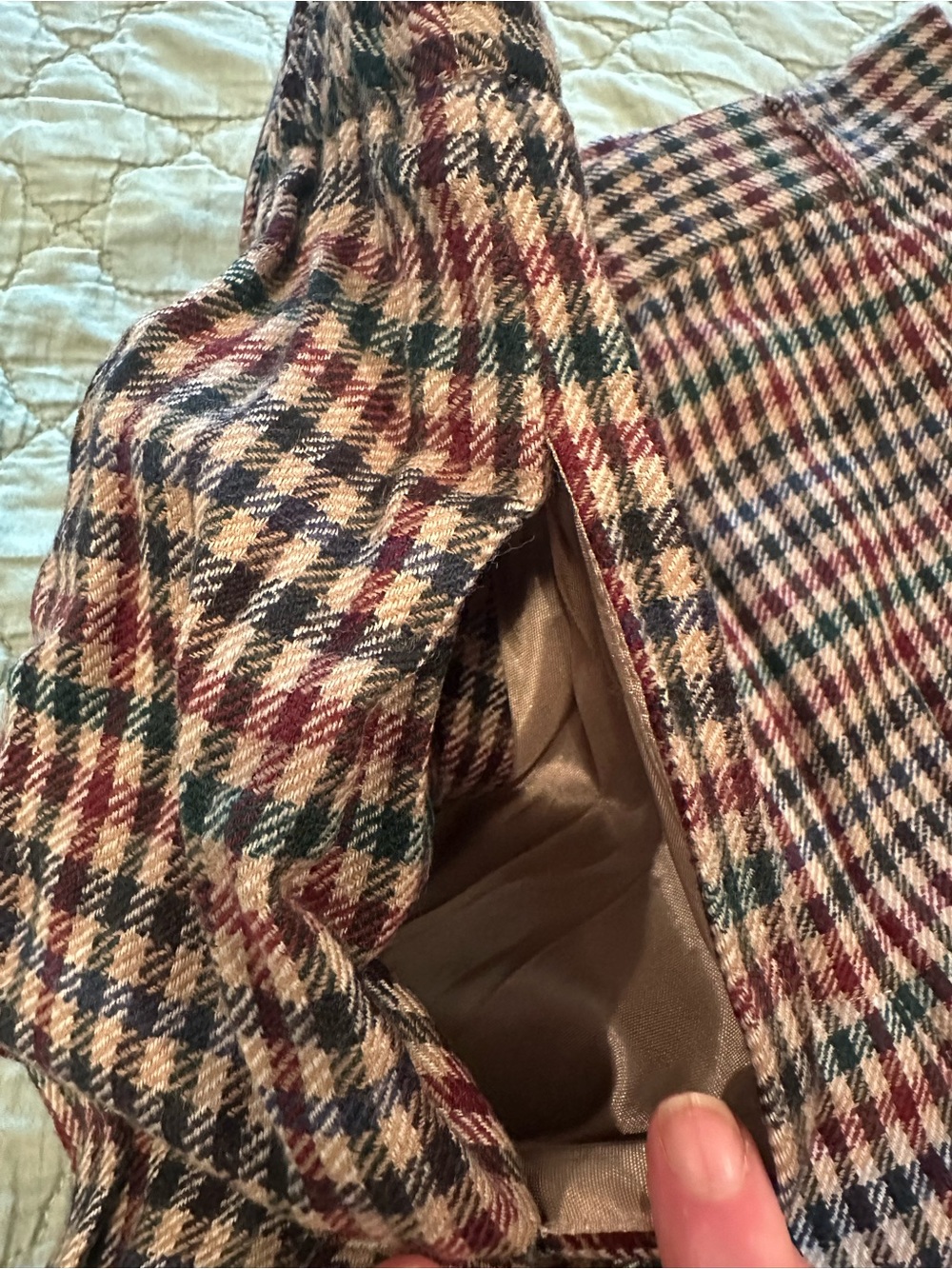Savannah Vintage Plaid Shorts in Burgundy, Black & Cream - Picture 3 of 5